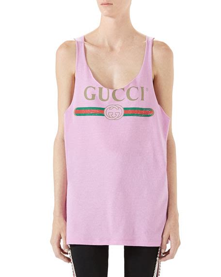 gucci logo cotton tank top|Gucci tank tops online.